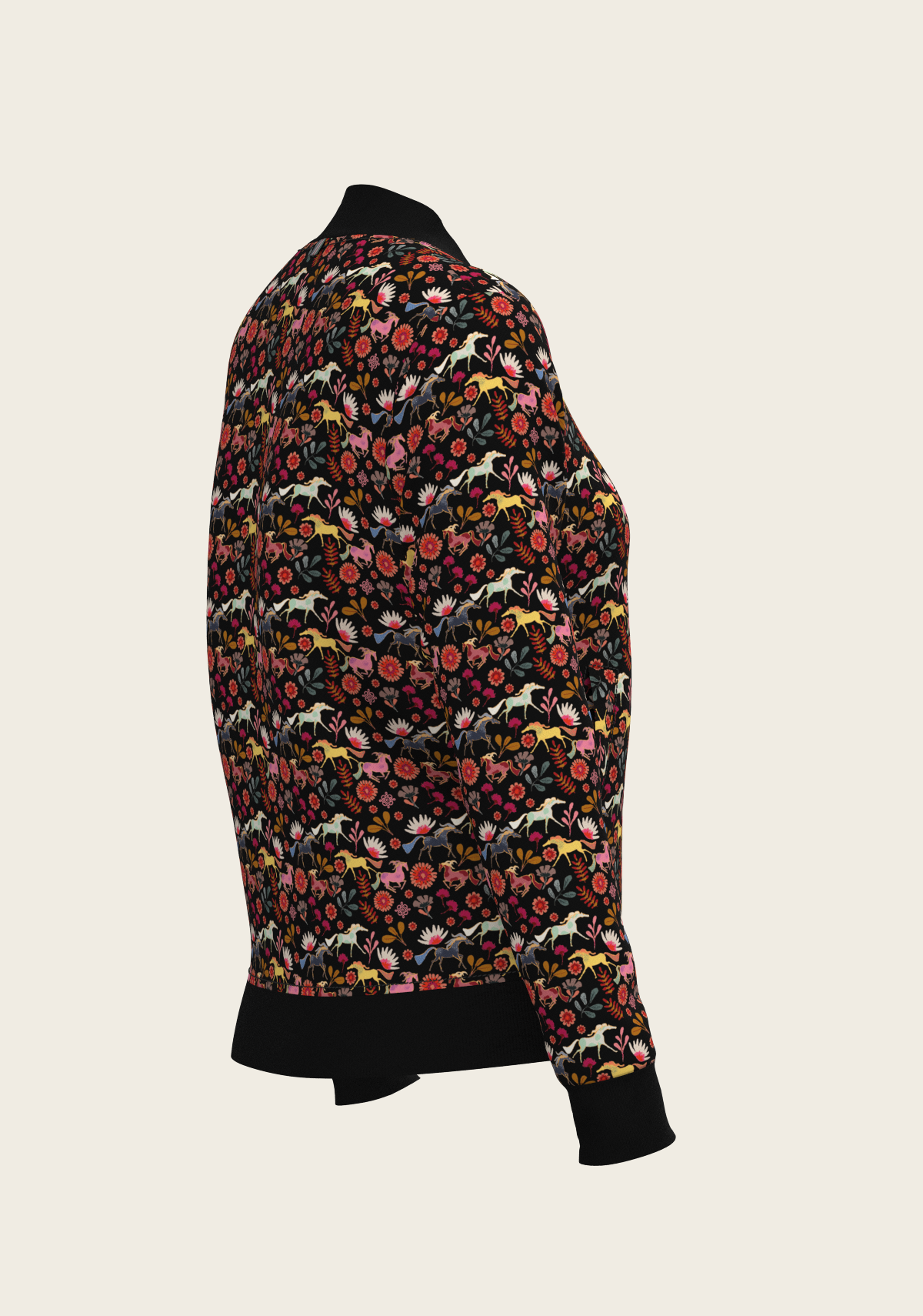 Bouquet on Black Reversible Jacket