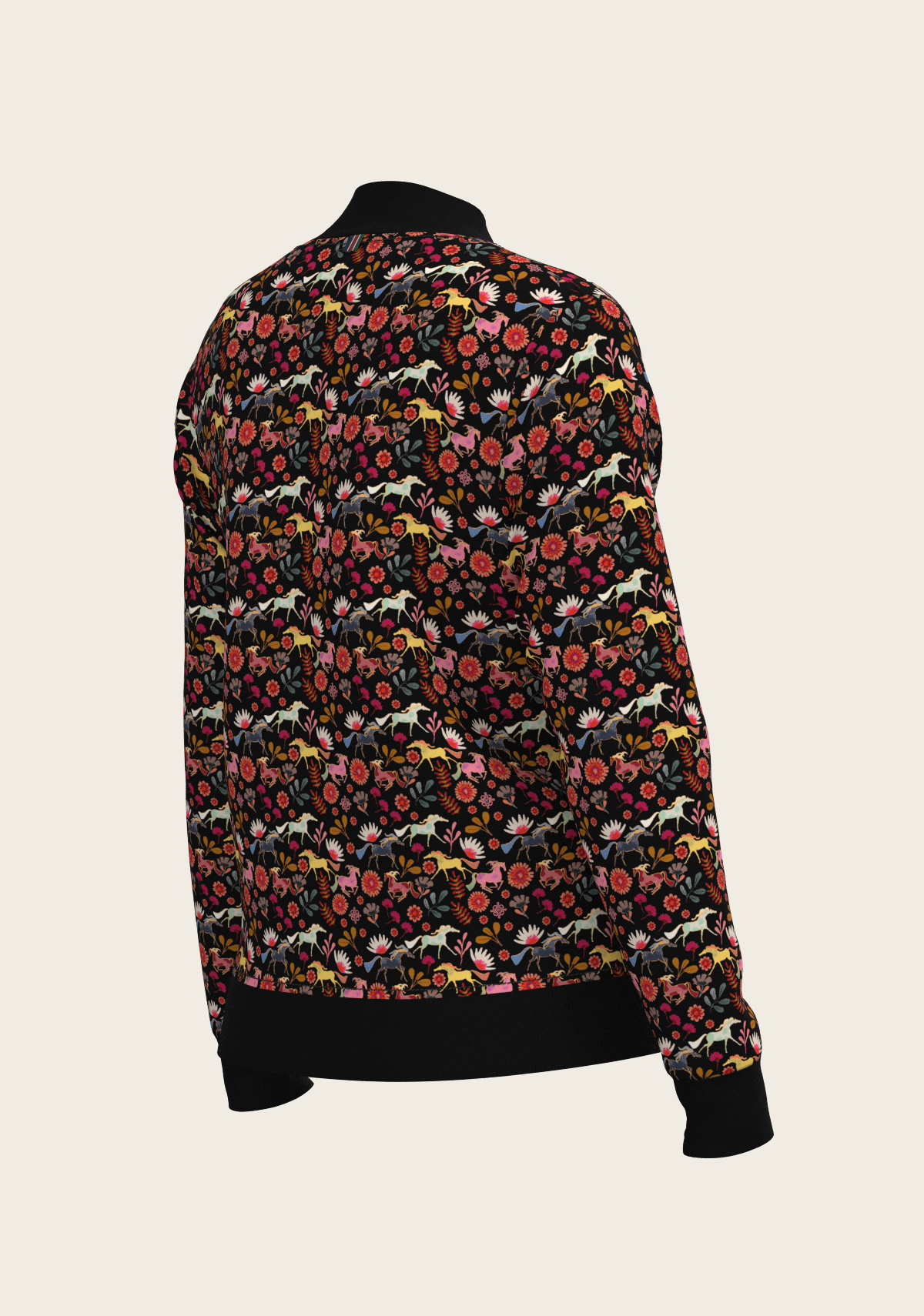 Bouquet on Black Reversible Jacket