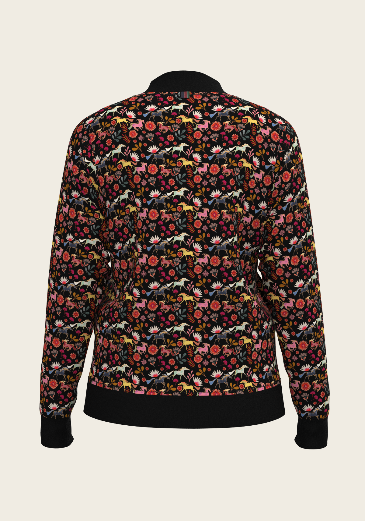 Bouquet on Black Reversible Jacket