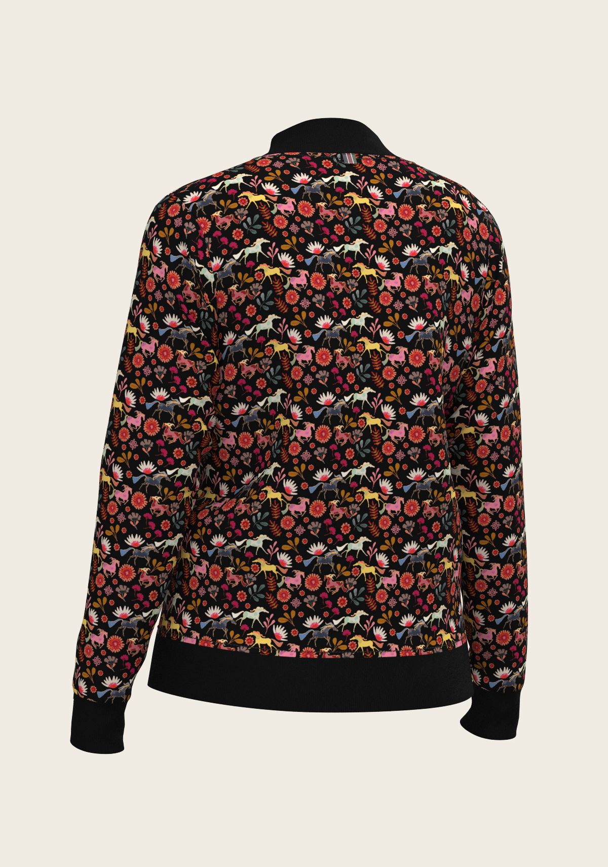 Bouquet on Black Reversible Jacket