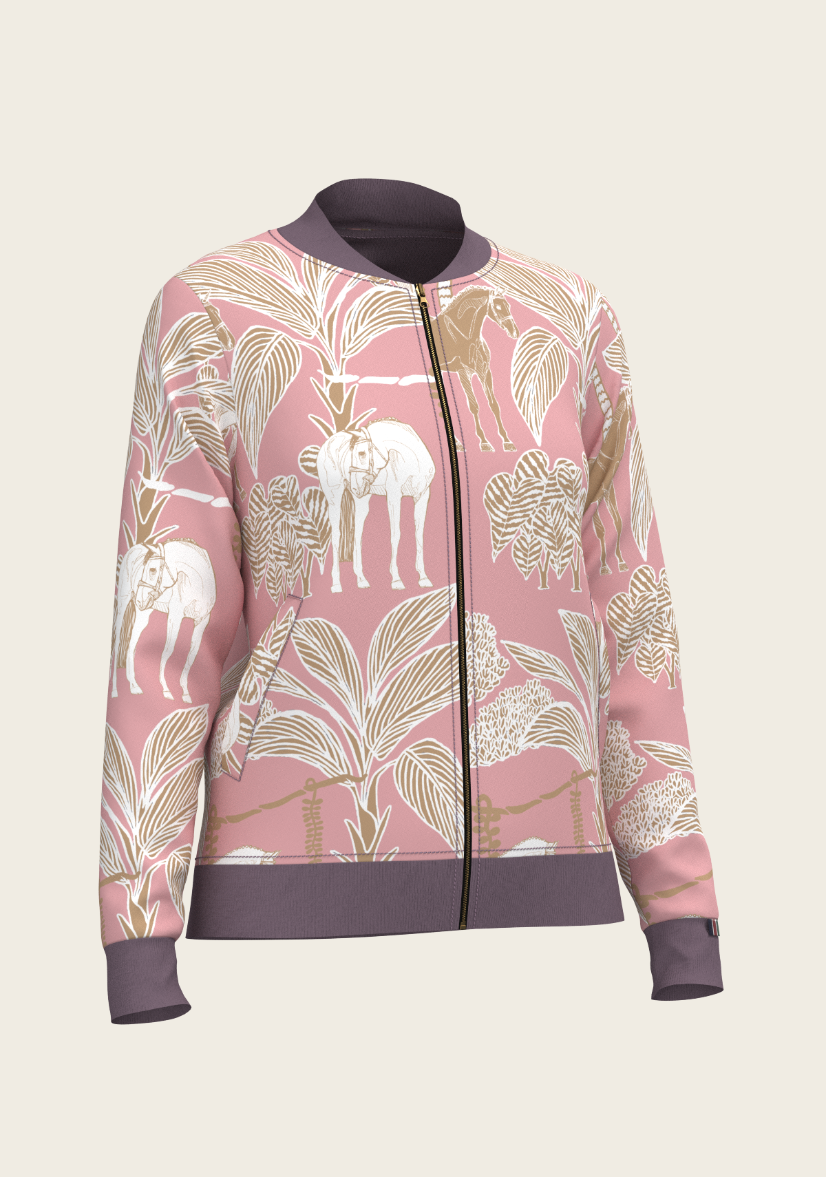 Poppy Seed Island Horses Reversible Jacket