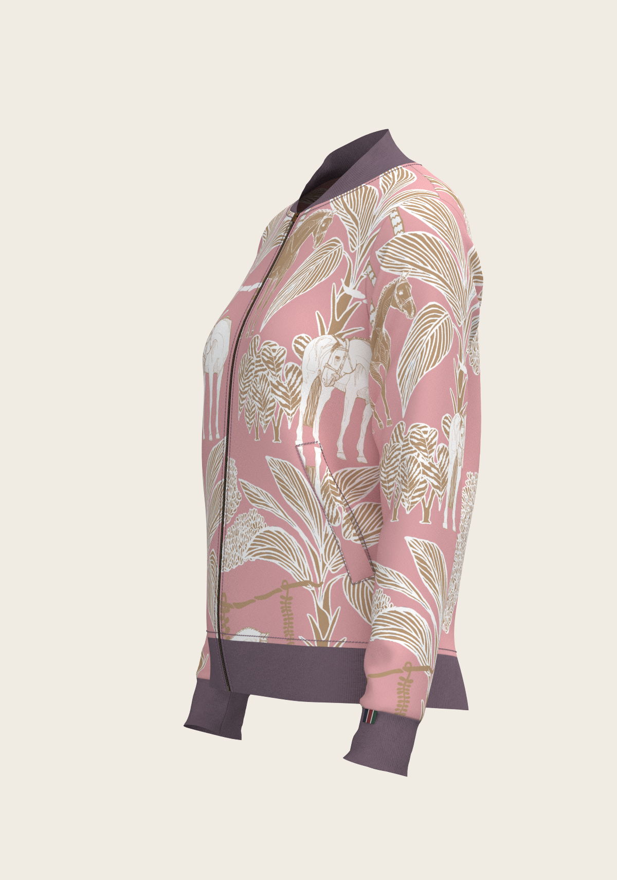 Poppy Seed Island Horses Reversible Jacket