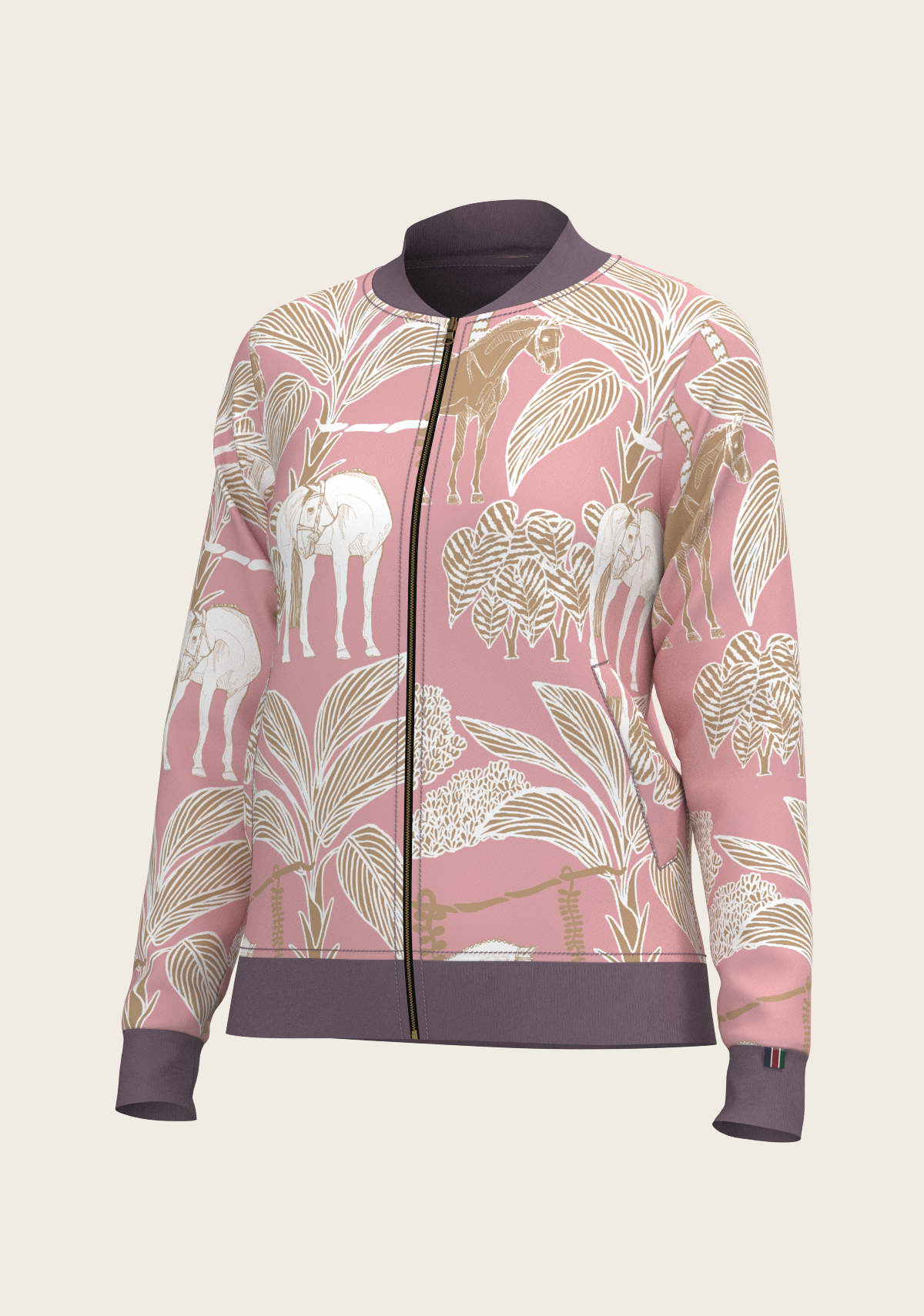 Poppy Seed Island Horses Reversible Jacket