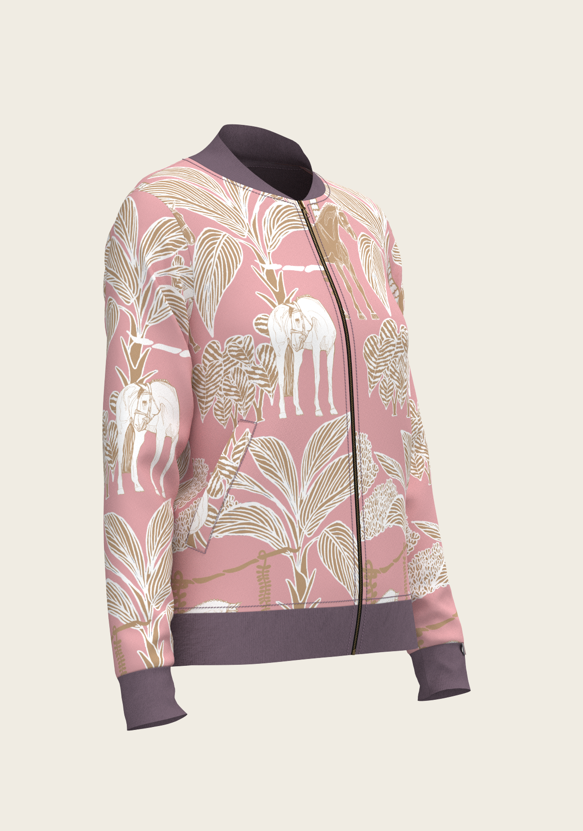 Poppy Seed Island Horses Reversible Jacket