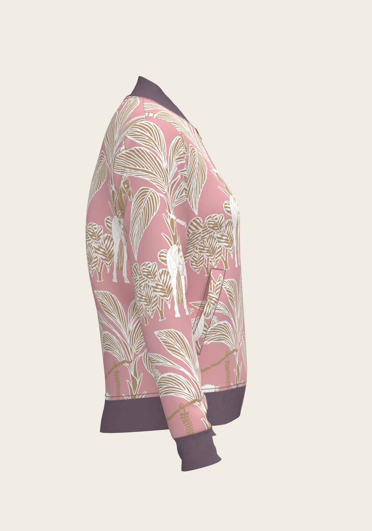 Poppy Seed Island Horses Reversible Jacket