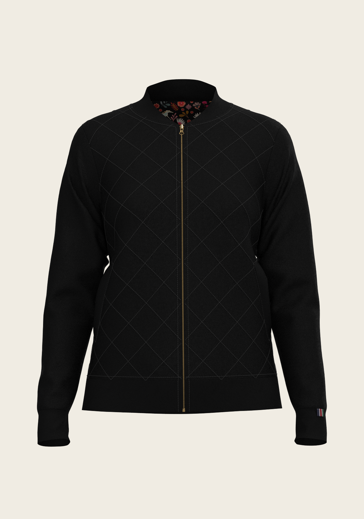 Bouquet on Black Reversible Jacket