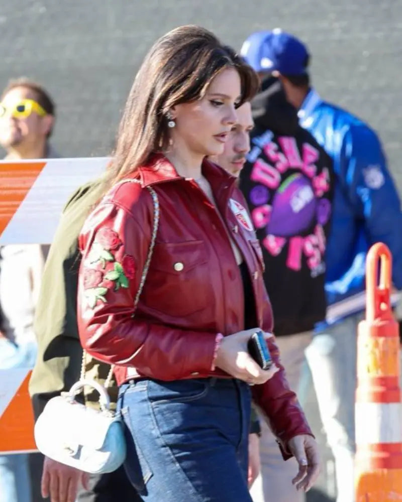 Lana Del Rey Super Bowl LVIII Red Jacket