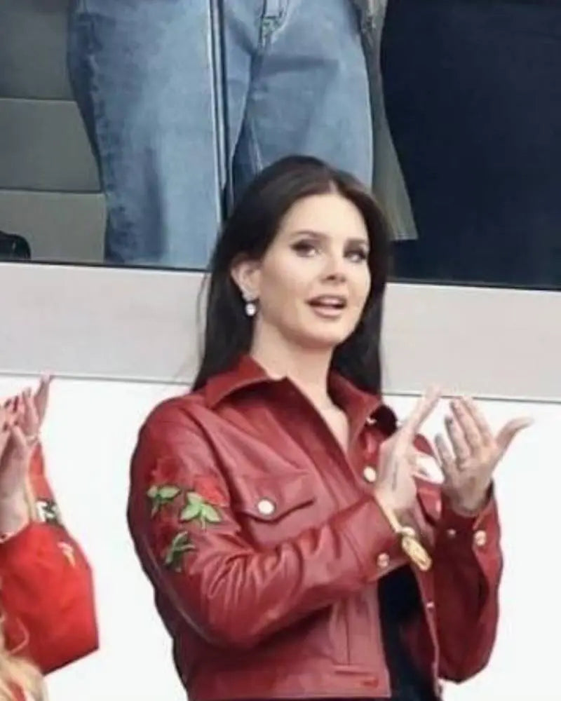 Lana Del Rey Super Bowl LVIII Red Jacket