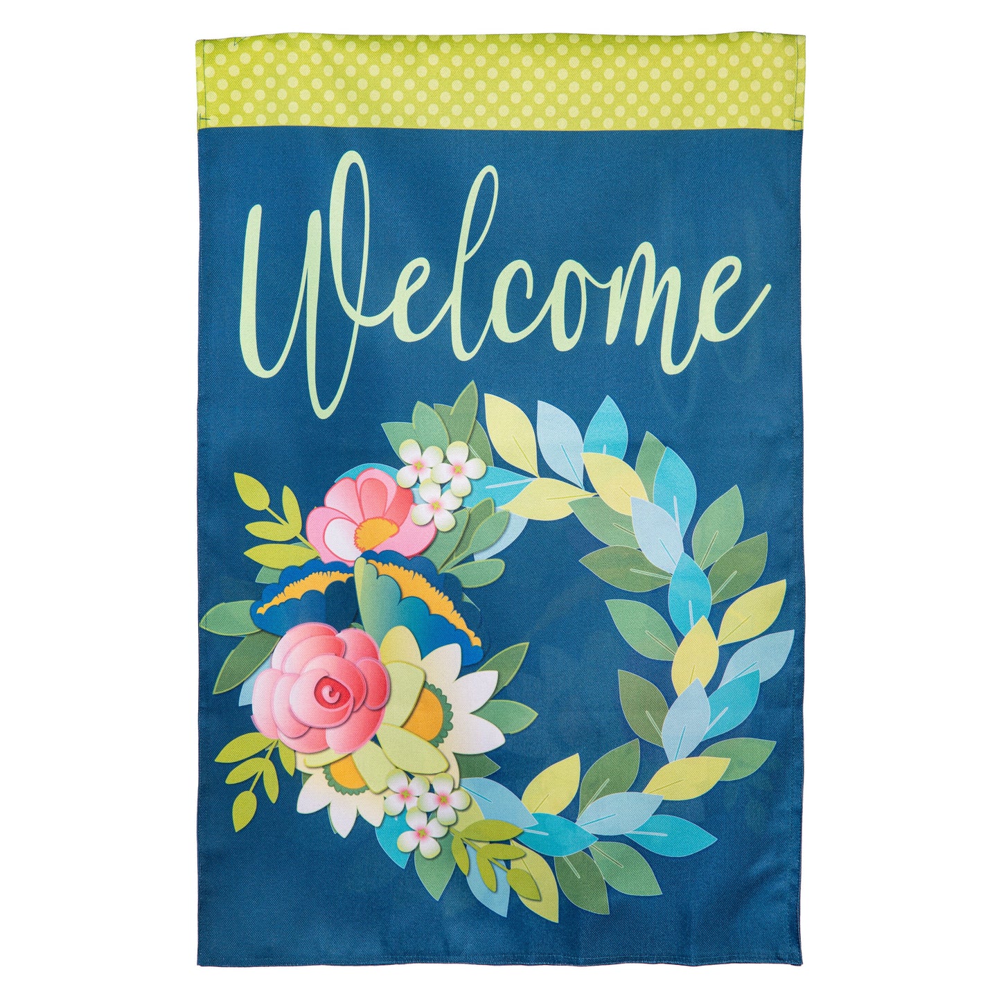 Flower Garden House Burlap Flag