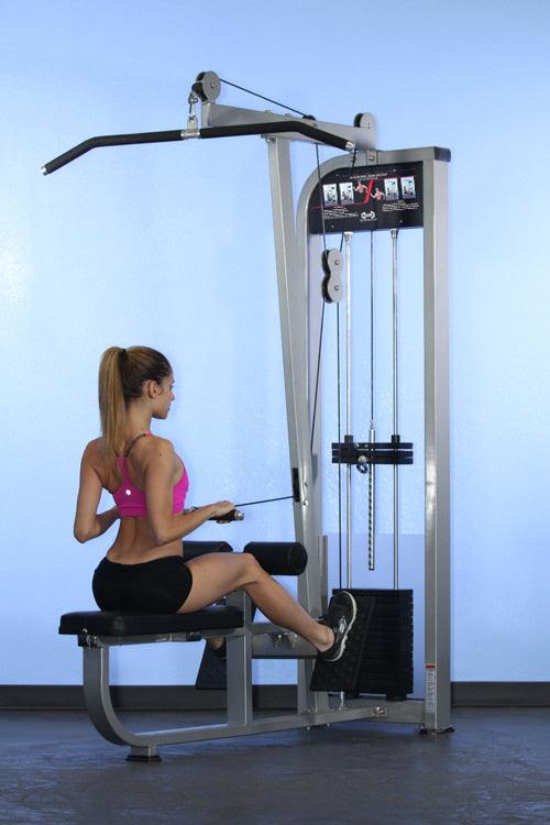 Dual Function Lat-Low Row Combo - Muscle D Fitness - Seated - Pin Selectorized - Commercial Grade