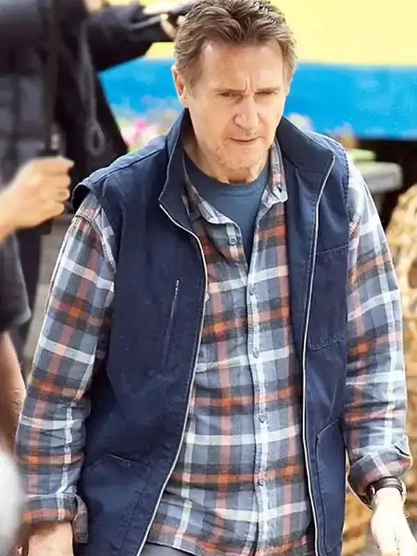Liam Neeson Ice Road Vengeance 2025 Blue Vest