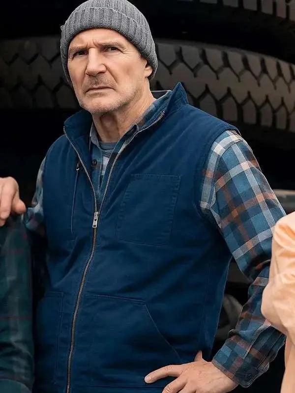 Liam Neeson Ice Road Vengeance 2025 Blue Vest