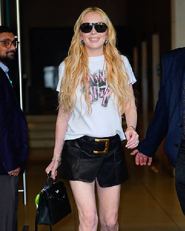 Lindsay Lohan NYC White Graphic Tee