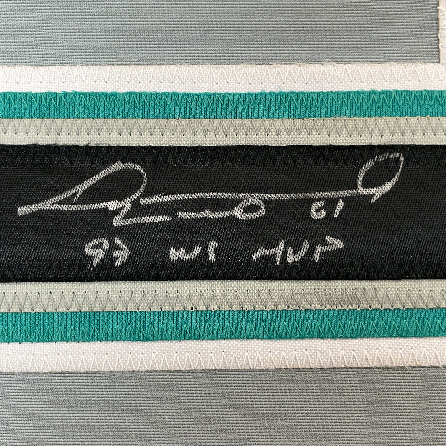 Framed Autographed/Signed Livan Hernandez 97 WS MVP 35x39 Florida Grey Baseball Jersey PSA/DNA COA