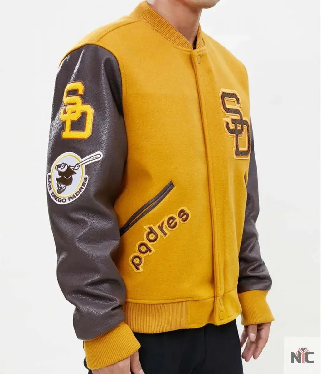 Logo San Diego Padres Full-Zip Varsity Jacket