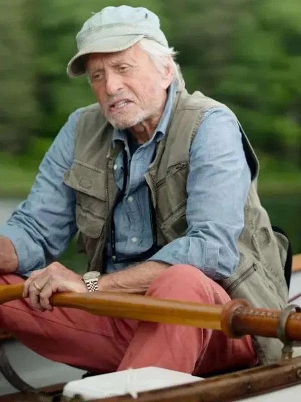 Michael Douglas Looking Through Water 2025 Green Vest