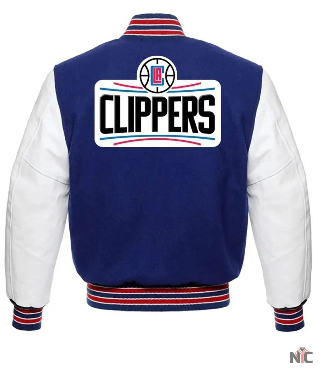 Los Angeles Clippers Basketball Blue and White Jacket