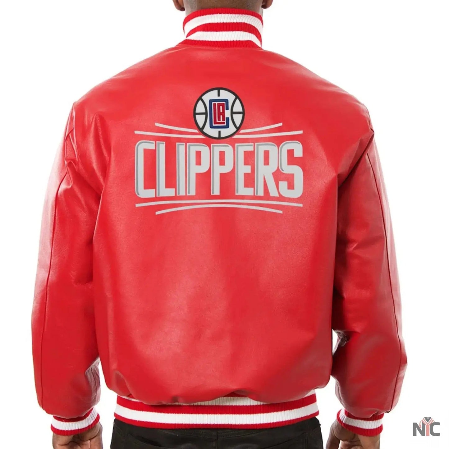 Los Angeles Clippers Red Leather Varsity Jacket