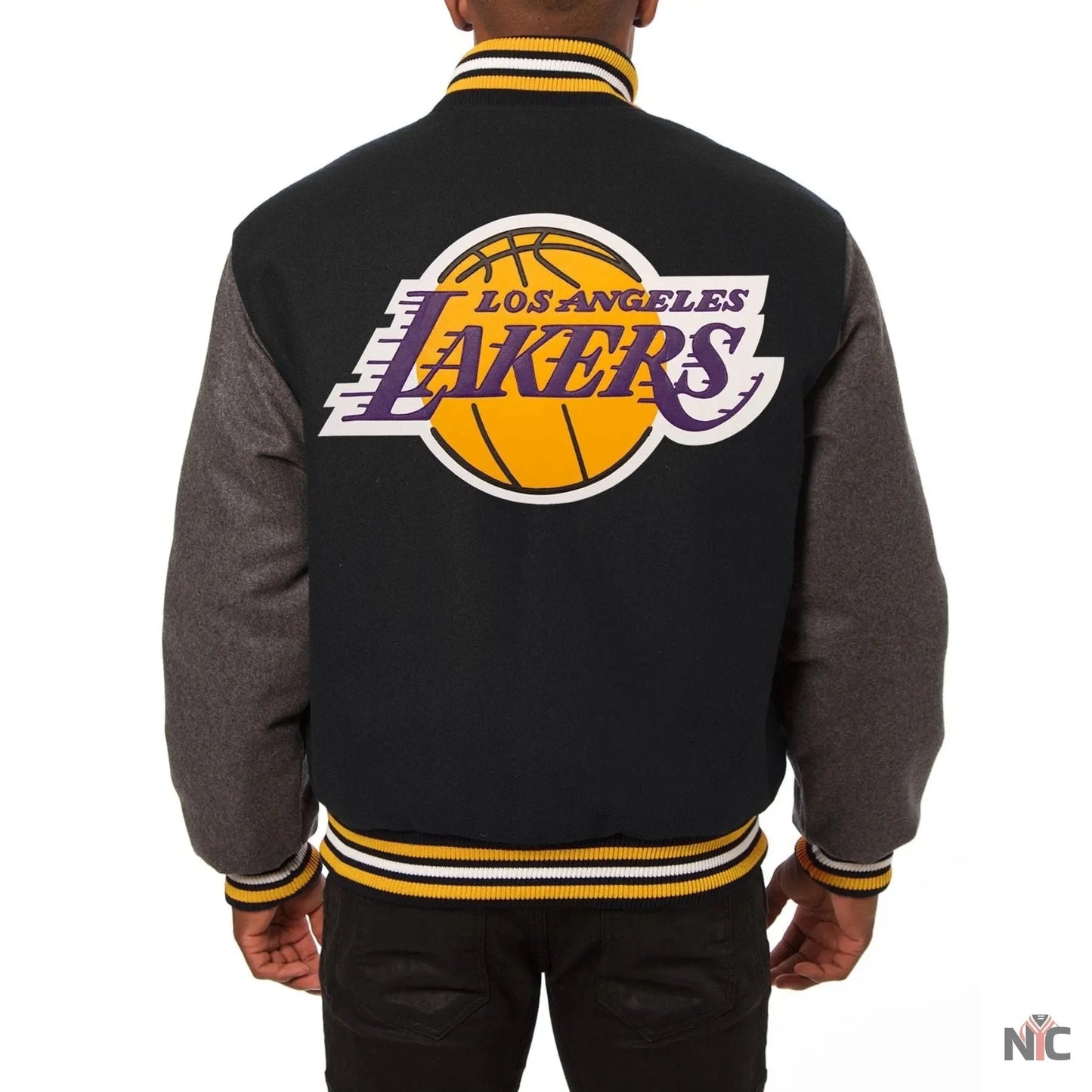 Los Angeles Lakers Black & Grey Wool Varsity Jacket