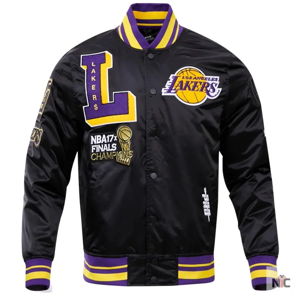 Los Angeles Lakers NBA Finals Champions Black Satin Jacket