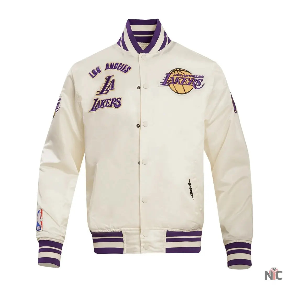 Los Angeles Lakers Retro Classic Rib Satin Varsity Jacket