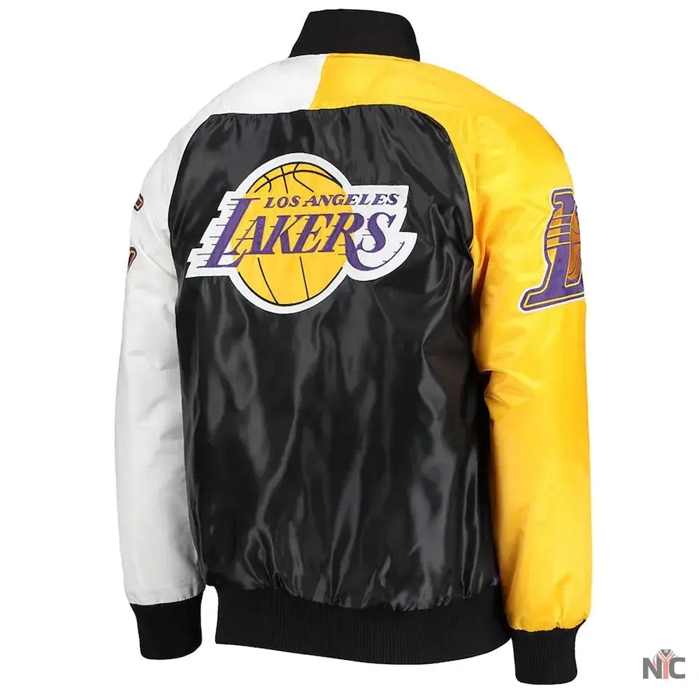 Los Angeles Lakers Tricolor Satin Varsity Jacket