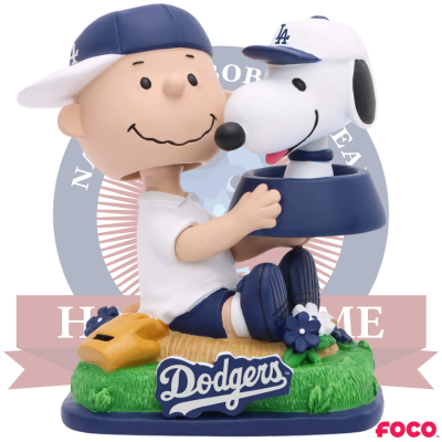 Charlie Brown & Snoopy Peanuts Dual Mini Bighead MLB Bobbleheads