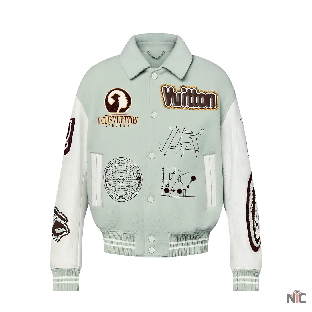 Louis Vuitton Aqua & White Varsity Jacket