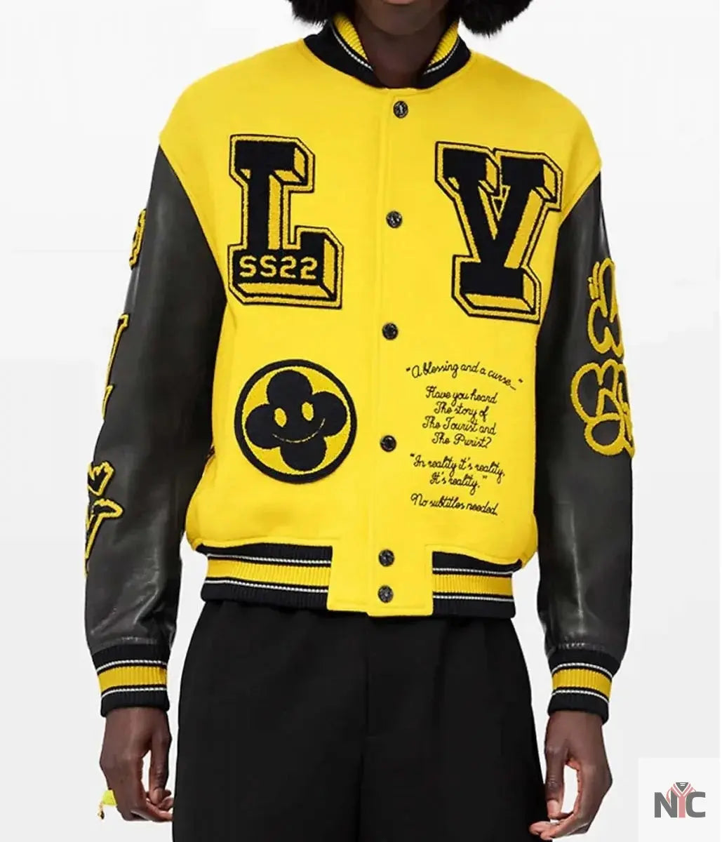 Louis Vuitton Letterman Yellow and Black Varsity Jacket