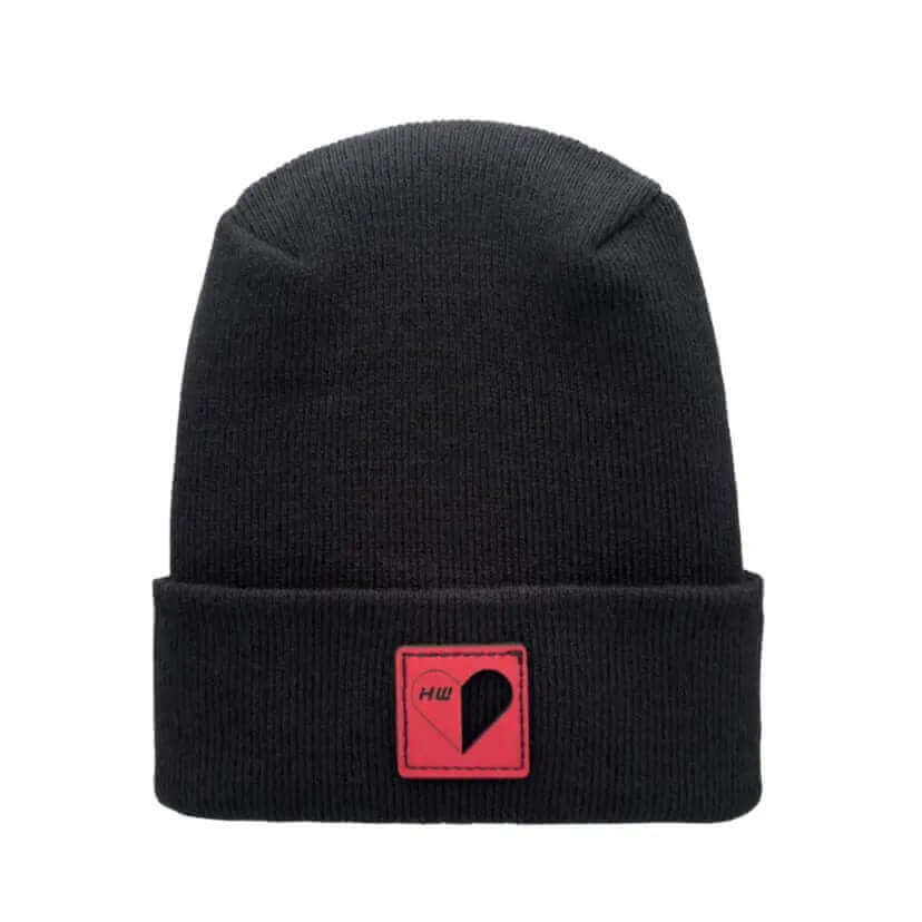 Haakwear Exclusive Love-Inspired H-Stitch Beanie – Limited Edition | Black Hat with Love Heart