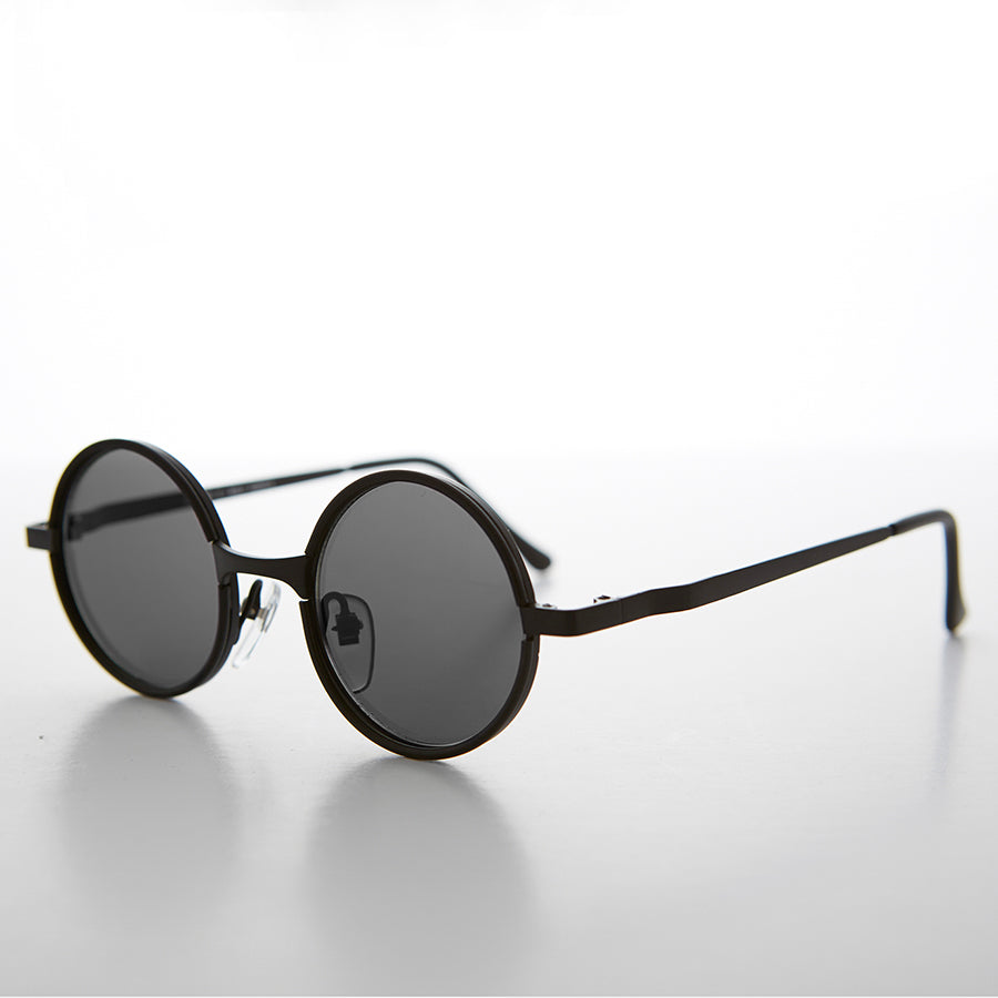 Round Metal Hippie Vintage Steampunk Sunglasses - Merlin