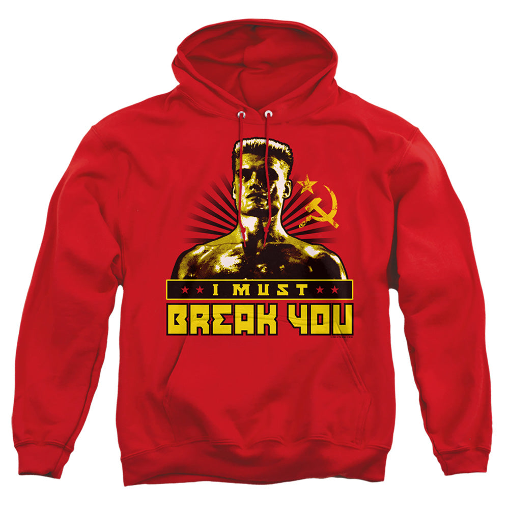 Rocky Iv I Must Break You Mens Hoodie Red Officially Licensed