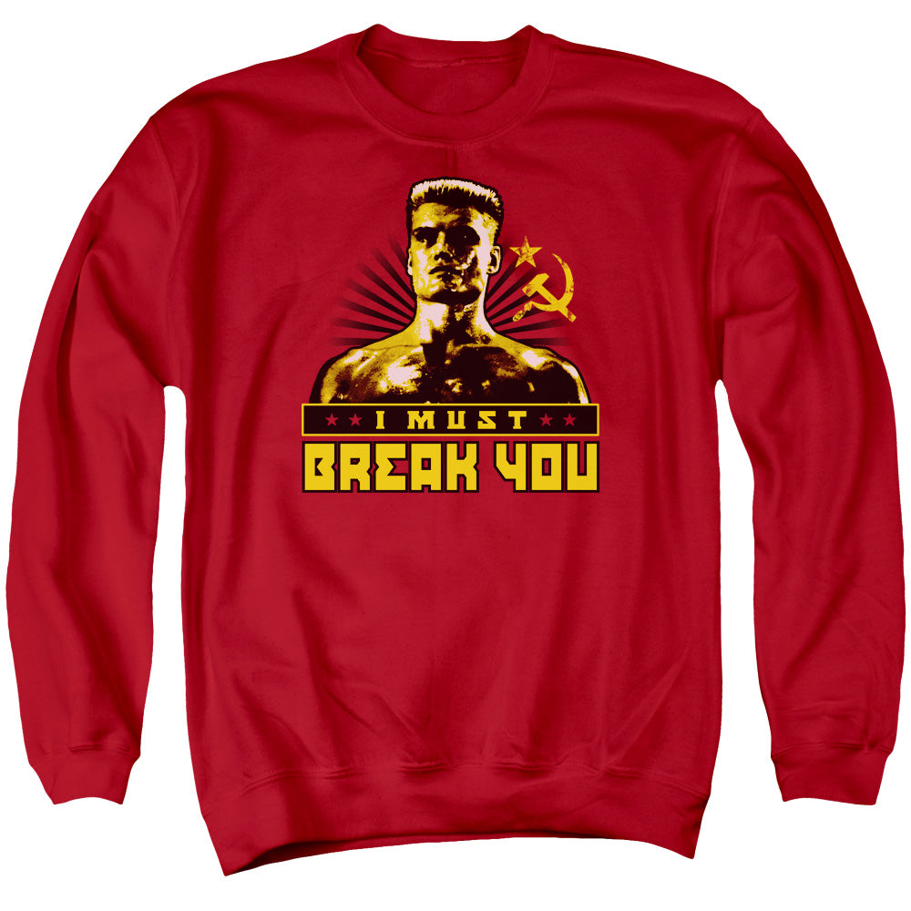 Rocky Iv I Must Break You Mens Crewneck Sweatshirt Red Officially Licensed