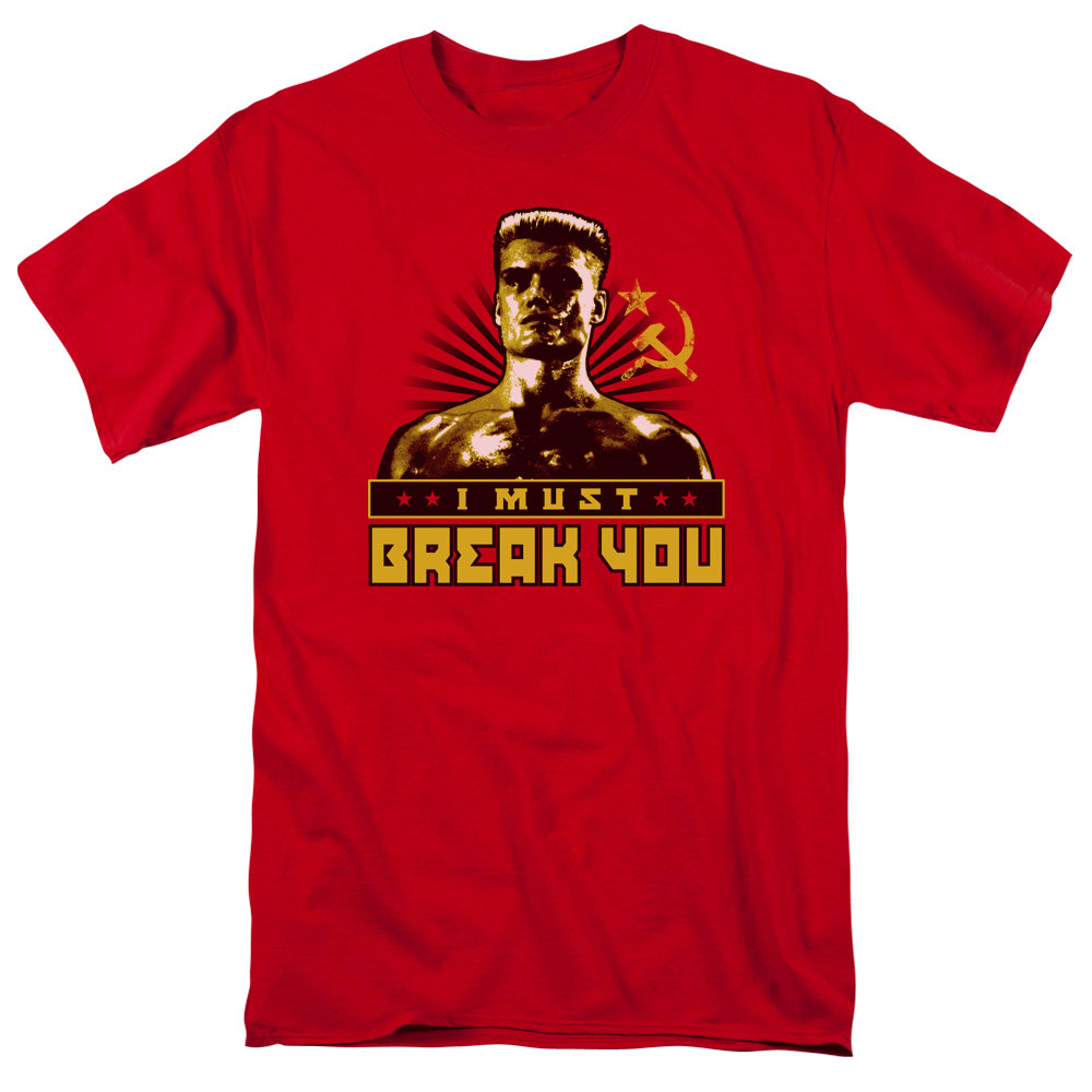 Rocky Iv I Must Break You Mens T Shirt Red Officially Licensed