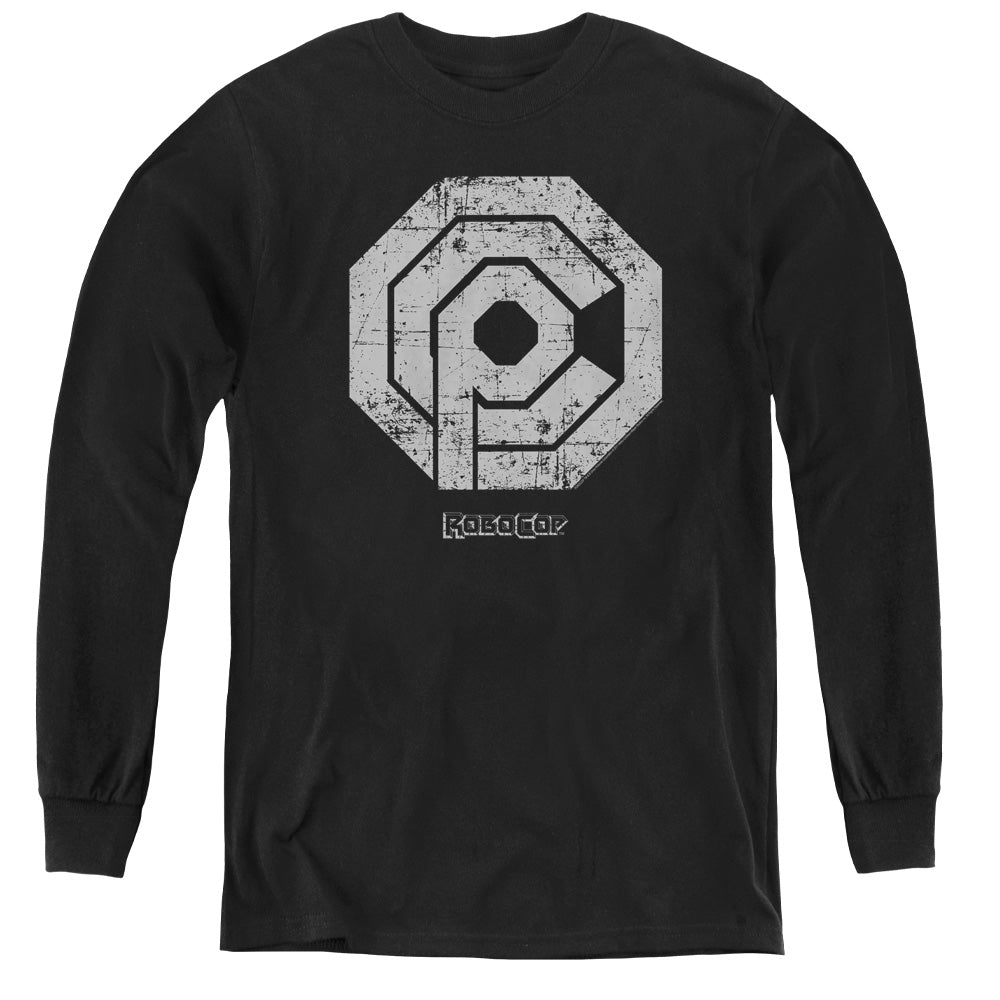 Robocop Distressed Ocp Logo Long Sleeve Kids Youth T Shirt Black Officially Licensed