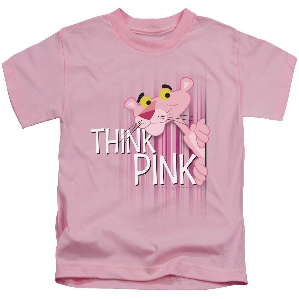 Pink Panther Think Pink Juvenile Kids Youth T Shirt Pink Officially Licensed