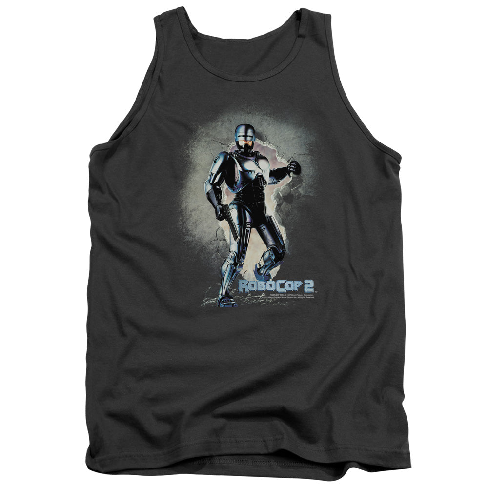 Robocop Break On Through Mens Tank Top Shirt Charcoal Officially Licensed
