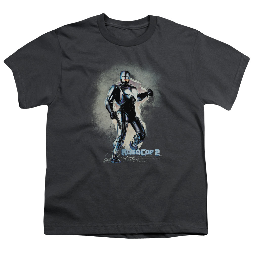 Robocop Break On Through Kids Youth T Shirt Charcoal Officially Licensed
