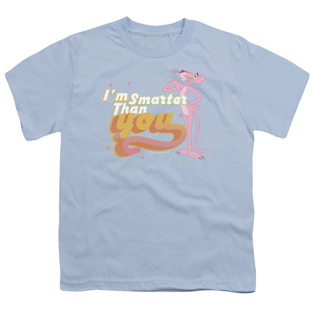 Pink Panther Art Cat Kids Youth T Shirt Light Blue Officially Licensed