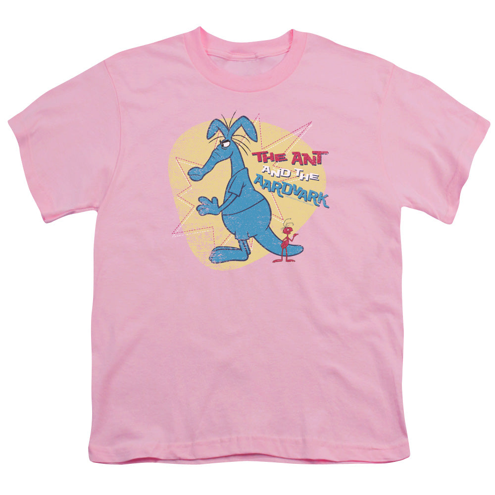 Pink Panther Ant And Aardvark Kids Youth T Shirt Pink Officially Licensed