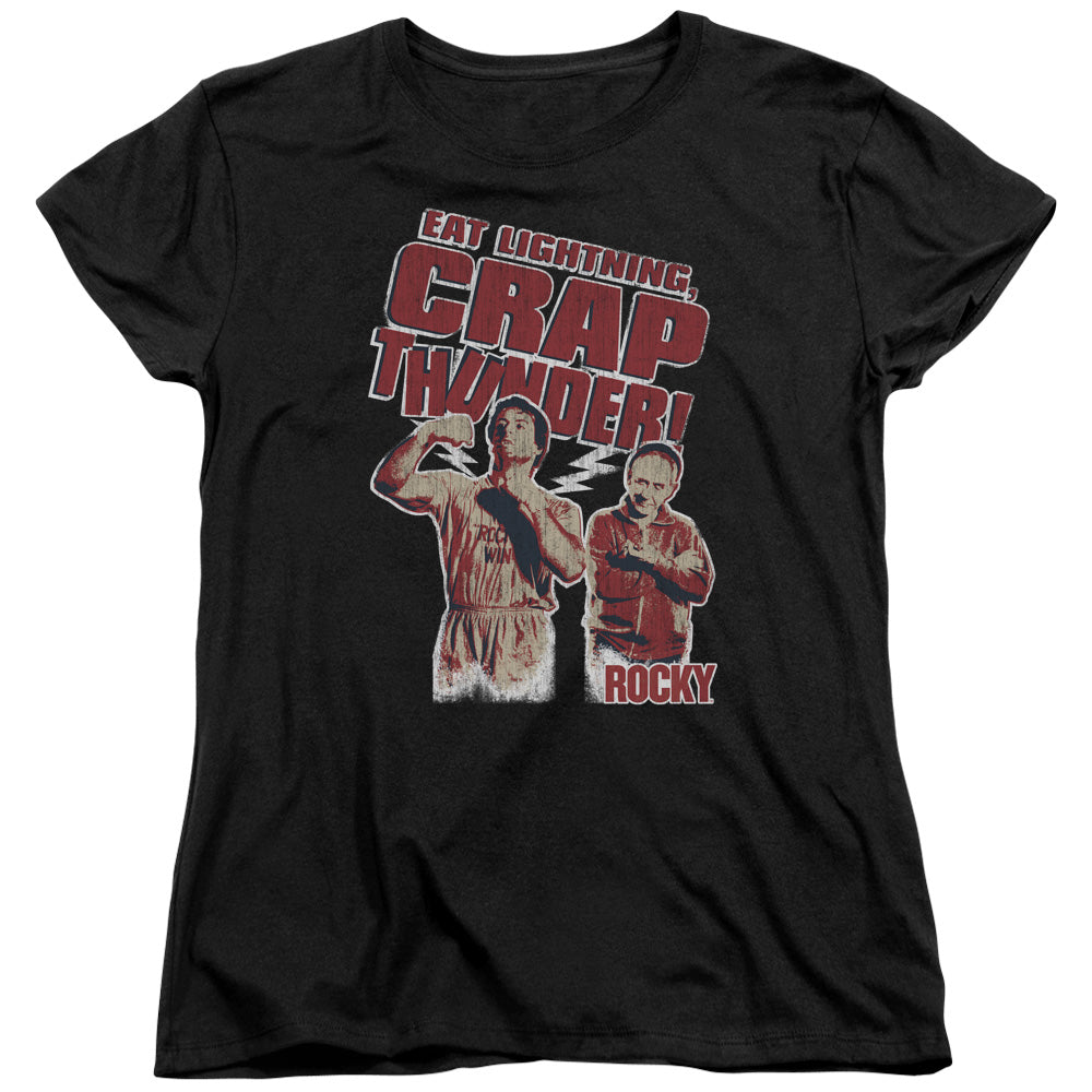 Rocky Eat Lightning Womens T Shirt Black Officially Licensed
