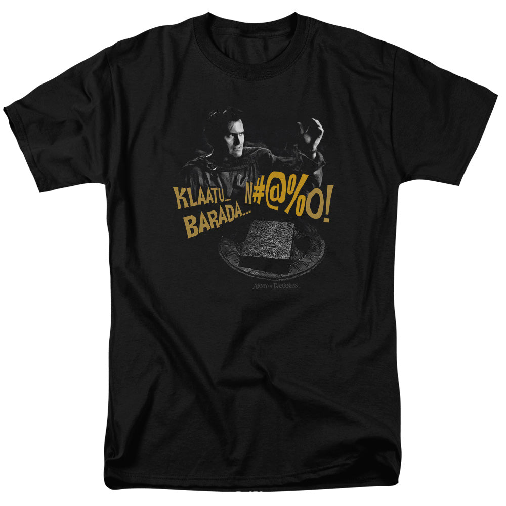 Army Of Darkness Klaatu...Barada Mens T Shirt Black Officially Licensed