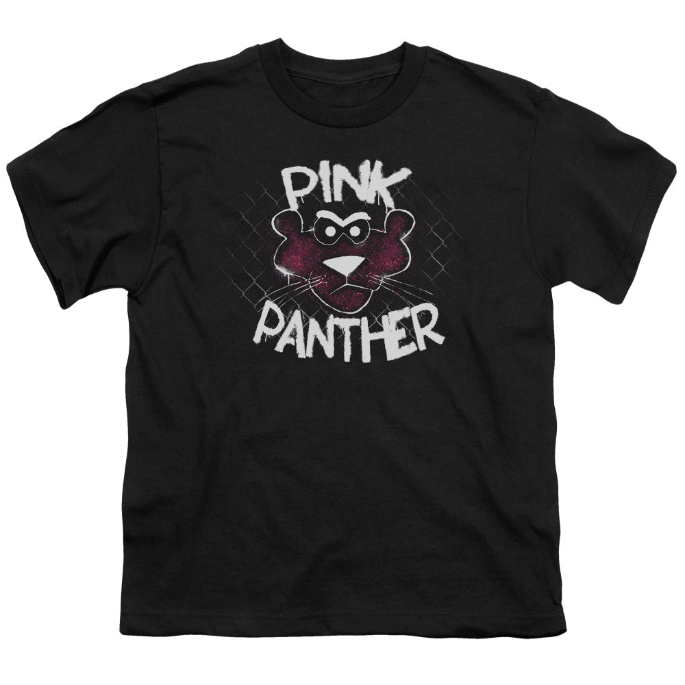 Pink Panther Spray Panther Kids Youth T Shirt Black Officially Licensed
