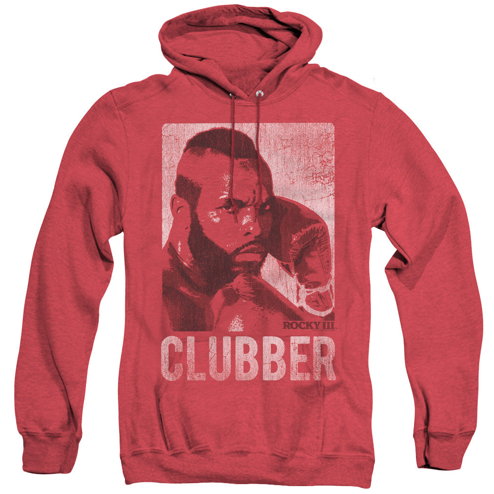 Rocky Iii Clubber Lang Mens Heather Hoodie Red Officially Licensed