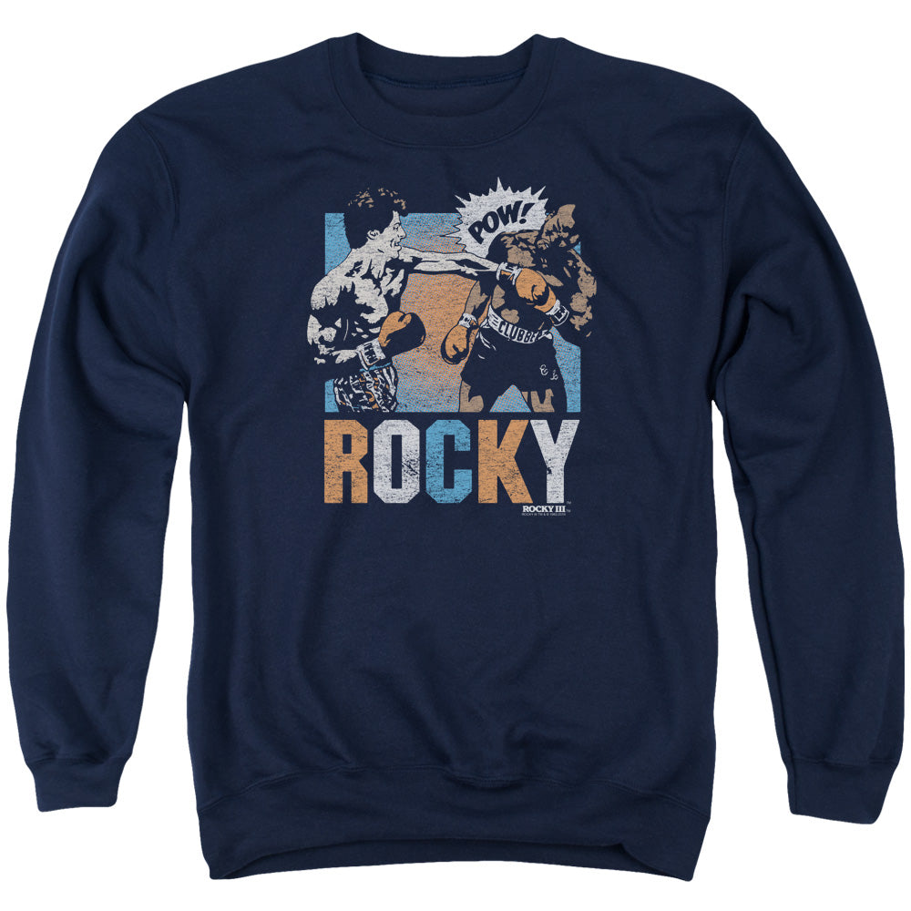 Rocky Rocky Pow Mens Crewneck Sweatshirt Navy Officially Licensed