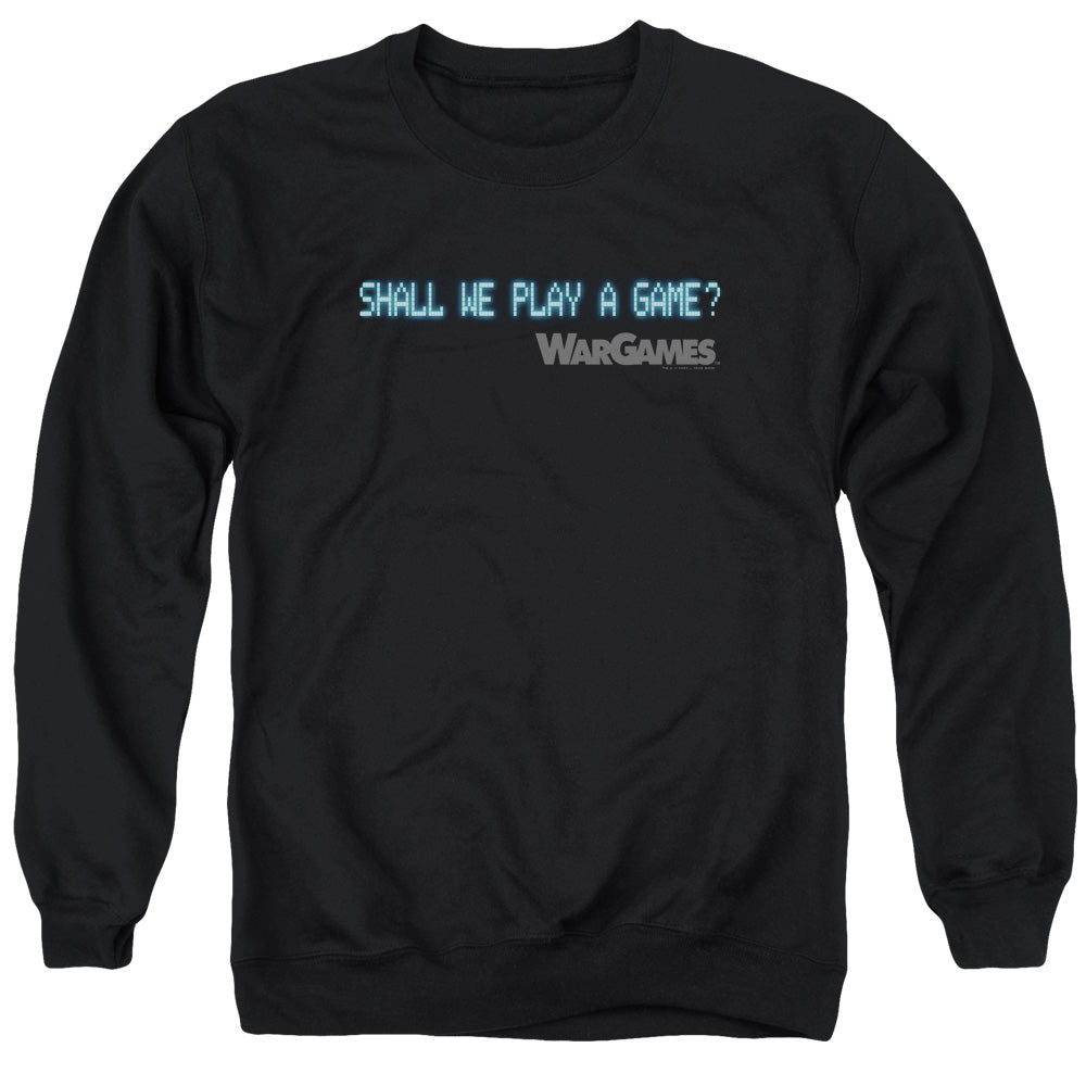 Wargames Shall We Mens Crewneck Sweatshirt Black Officially Licensed
