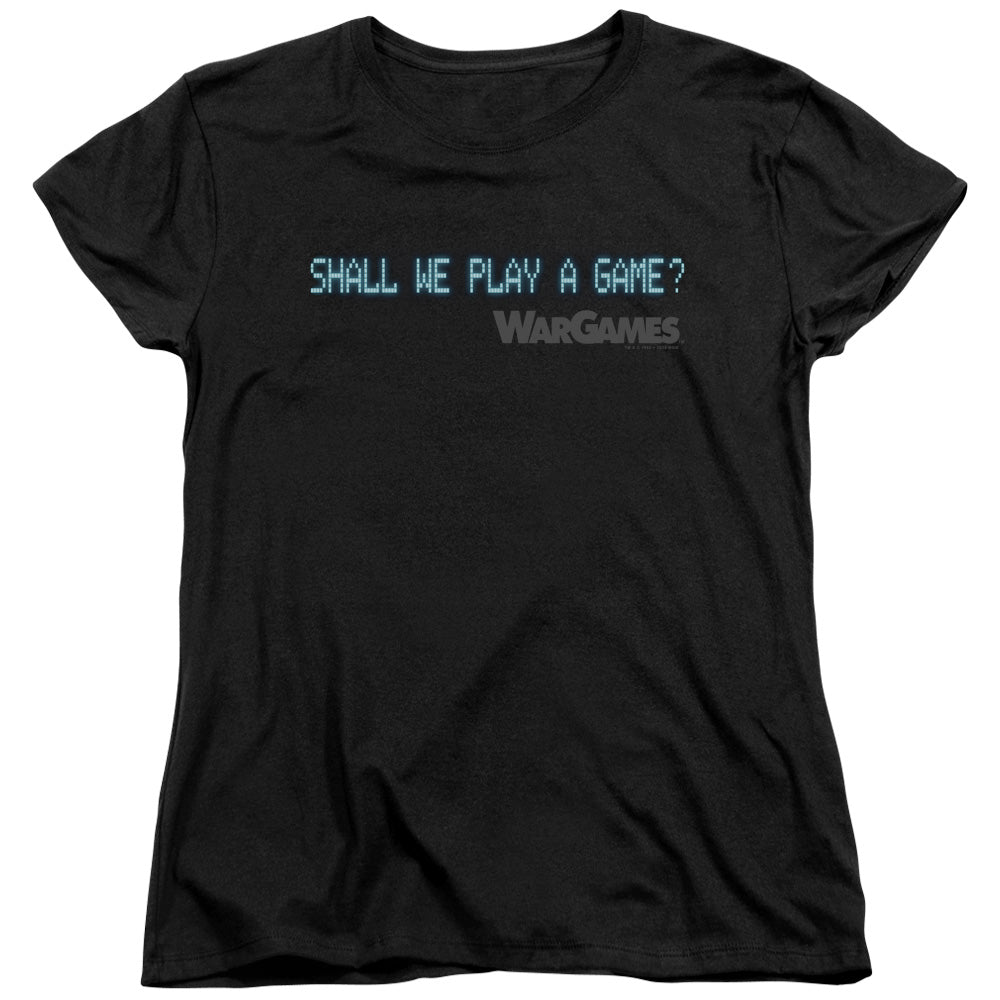 WarGames Shall We Womens T Shirt Black Officially Licensed