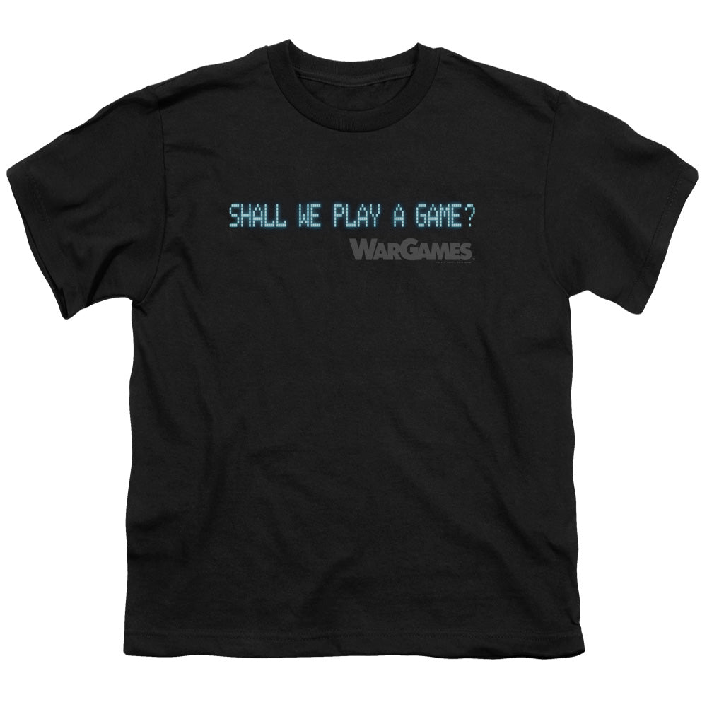 WarGames Shall We Kids Youth T Shirt Black Officially Licensed