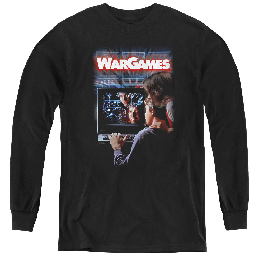 WarGames Poster Long Sleeve Kids Youth T Shirt Black Officially Licensed