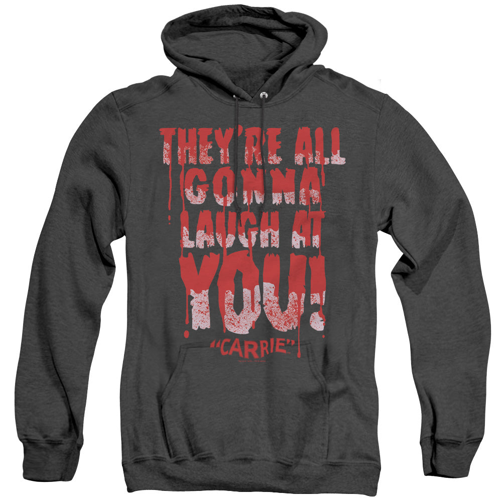 Carrie Laugh At You Heather Mens Hoodie Black Officially Licensed